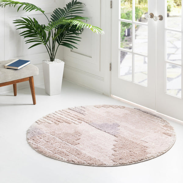Navajo Sands Collection Area Rug - Chaco Round Sand lifestyle 91