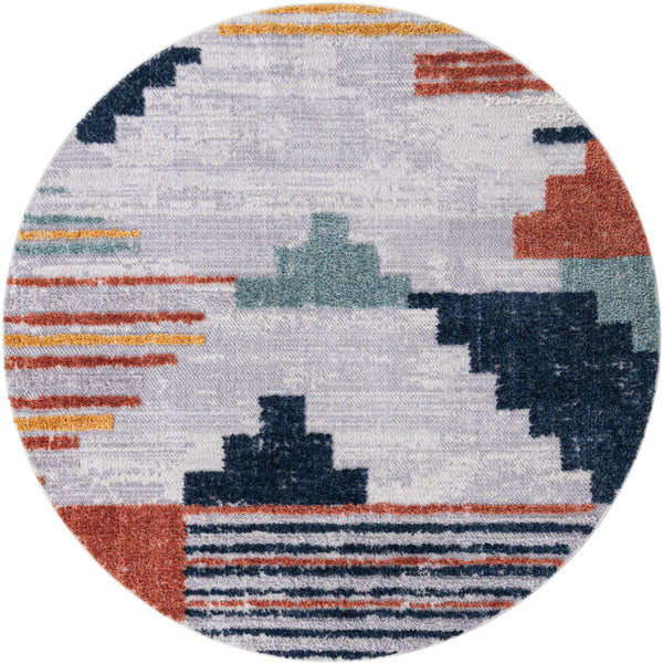 Navajo Sands Collection Area Rug - Chaco Round Multi lifestyle 32