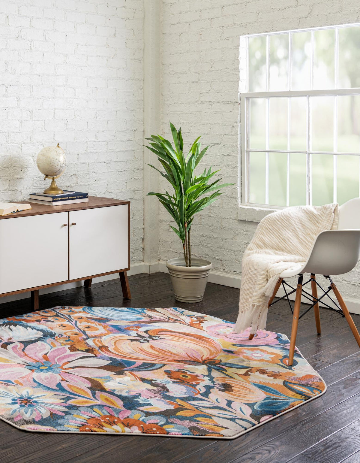Meadow Breeze Collection Area Rug - Daffodil Octagon Multi lifestyle 22