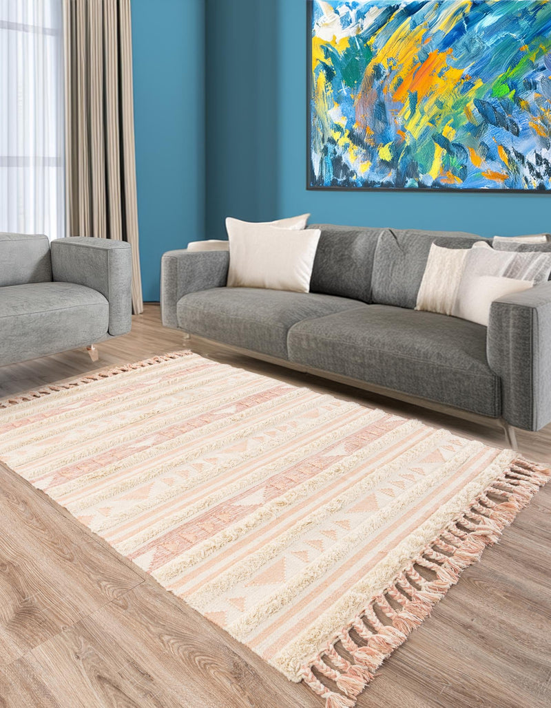 Sonoran Collection Area Rug - Montezuma Rectangle Baby Pink lifestyle 7
