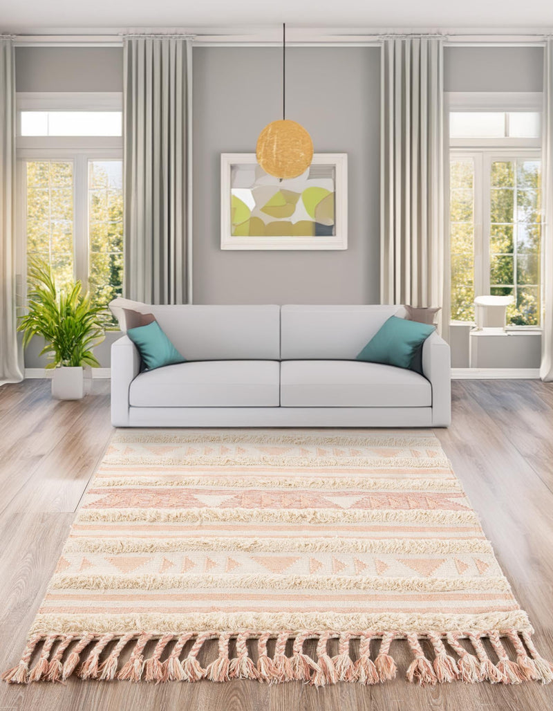 Sonoran Collection Area Rug - Montezuma Rectangle Baby Pink lifestyle 17