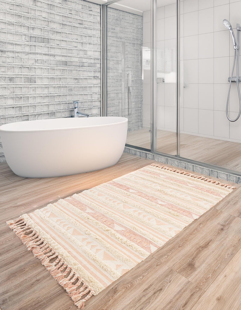 Sonoran Collection Area Rug - Montezuma Rectangle Baby Pink lifestyle 22