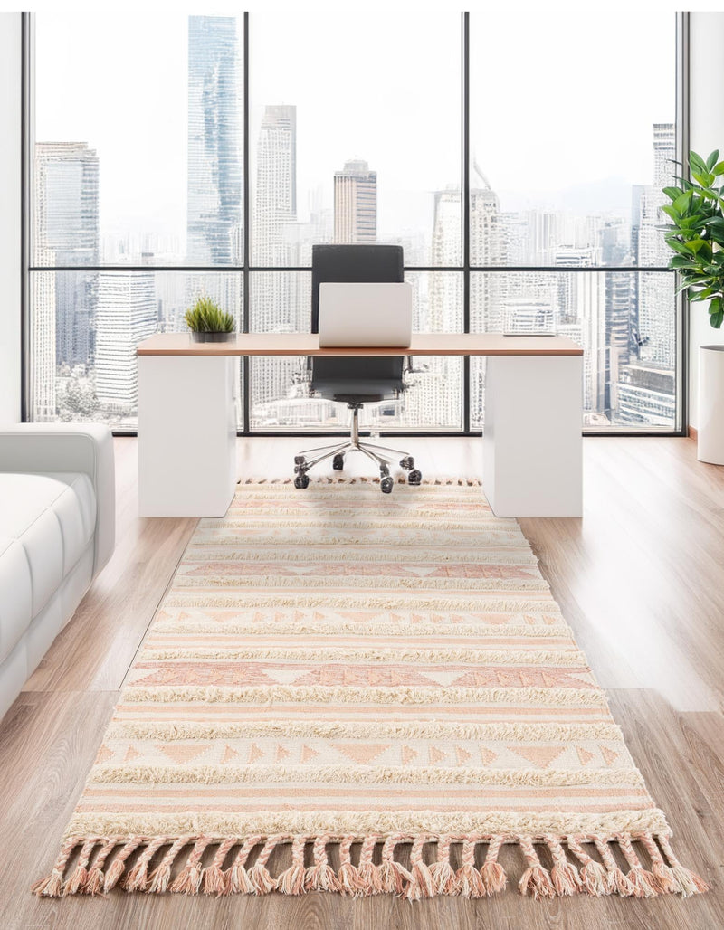 Sonoran Collection Area Rug - Montezuma Rectangle Baby Pink lifestyle 37