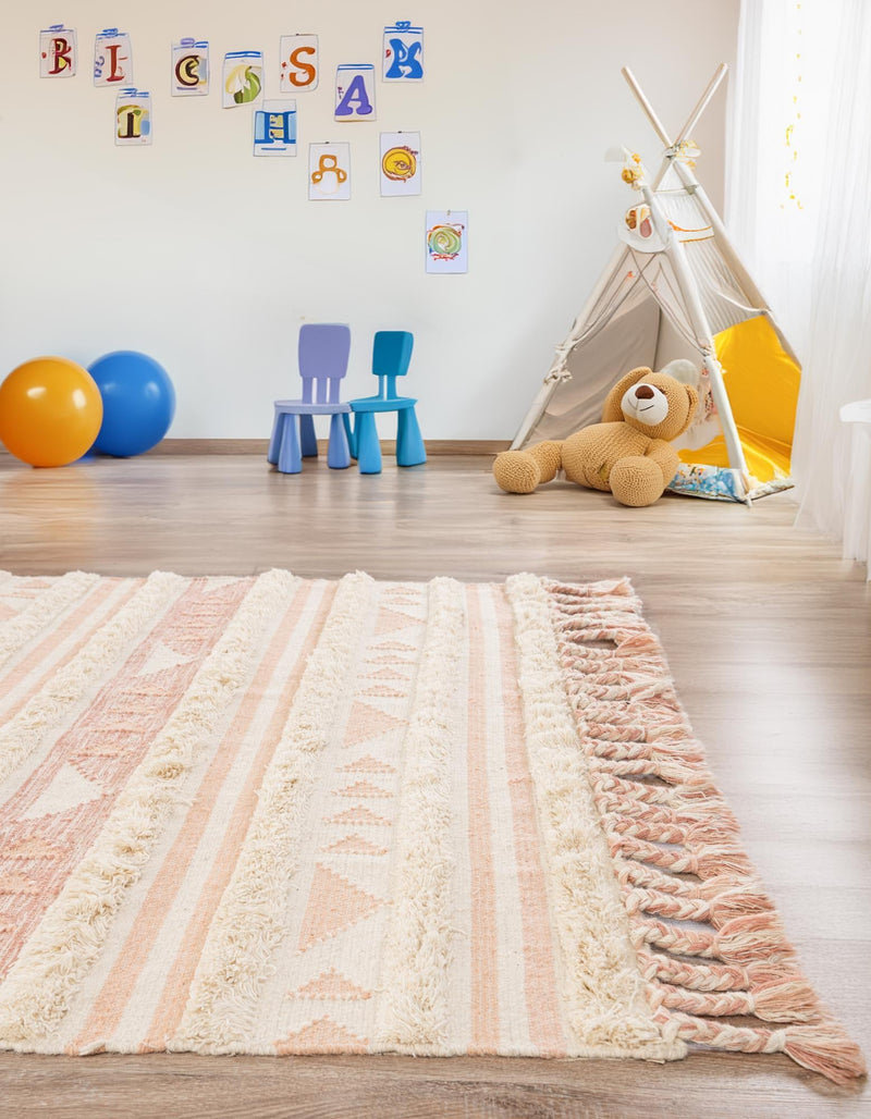 Sonoran Collection Area Rug - Montezuma Rectangle Baby Pink lifestyle 42