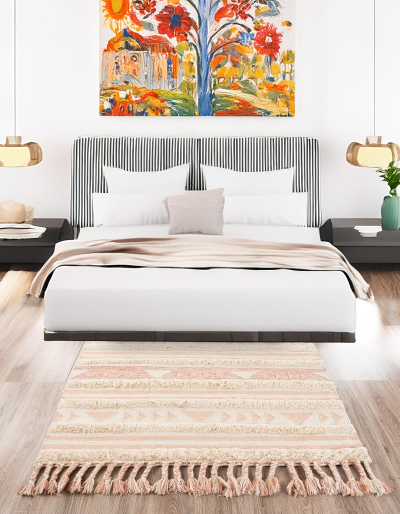 Sonoran Collection Area Rug - Montezuma Rectangle Baby Pink lifestyle 47