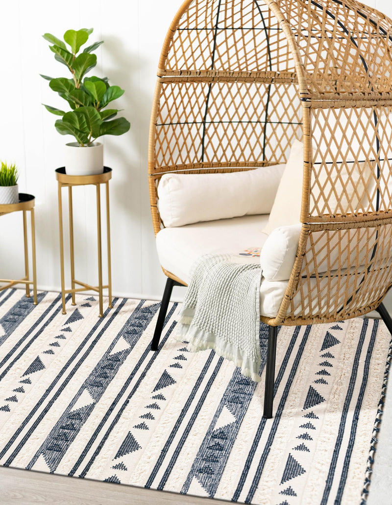 Sonoran Collection Area Rug - Montezuma Rectangle Navy Blue lifestyle 23