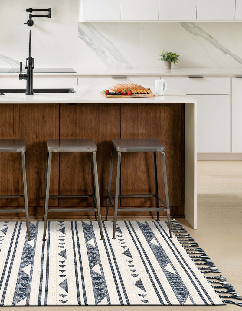 Sonoran Collection Area Rug - Montezuma Rectangle Navy Blue lifestyle 28