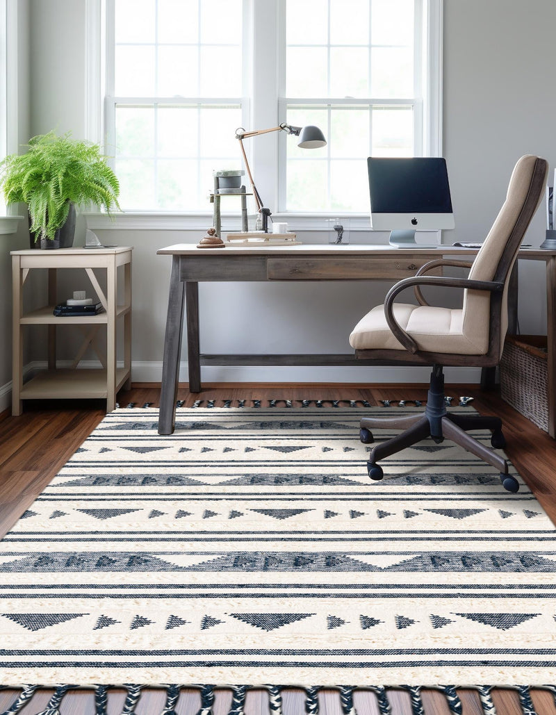 Sonoran Collection Area Rug - Montezuma Rectangle Navy Blue lifestyle 33