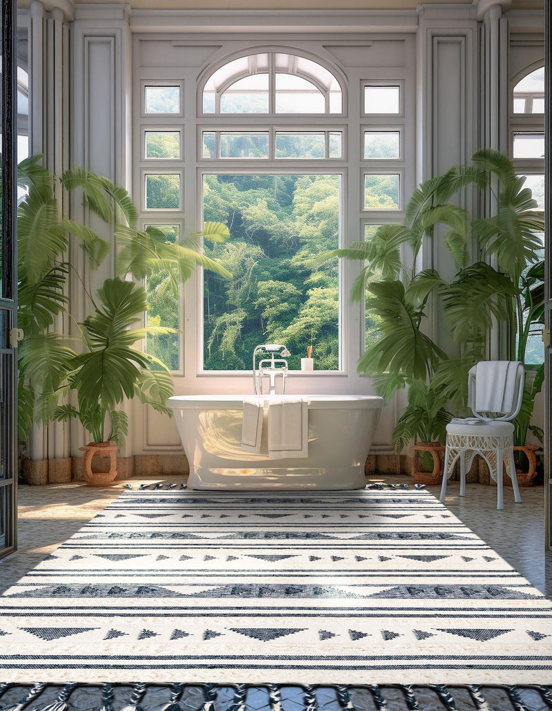 Sonoran Collection Area Rug - Montezuma Rectangle Navy Blue lifestyle 43