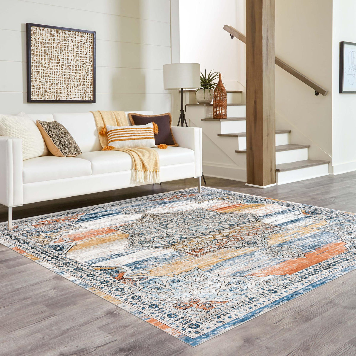 Mykonos Manor Collection Area Rug - Tinos (Multi) Square Multi lifestyle 50