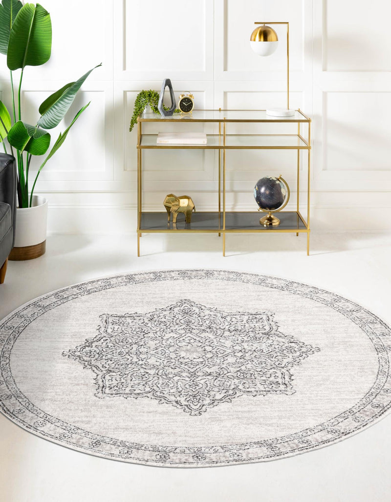 Mykonos Manor Collection Area Rug - Tinos (Ivory) Round Ivory lifestyle 19
