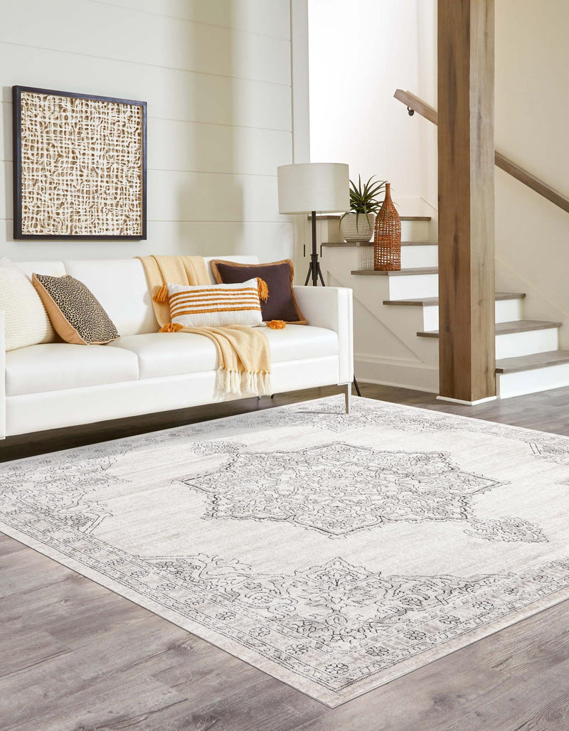 Mykonos Manor Collection Area Rug - Tinos (Ivory) Square Ivory lifestyle 25