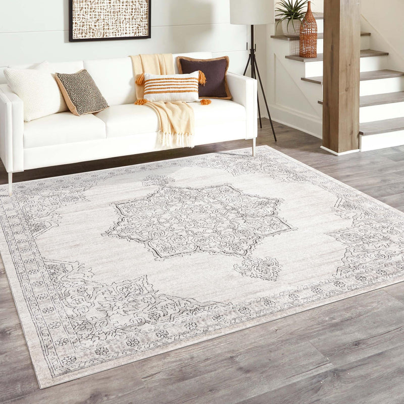 Mykonos Manor Collection Area Rug - Tinos (Ivory) Square Ivory lifestyle 80