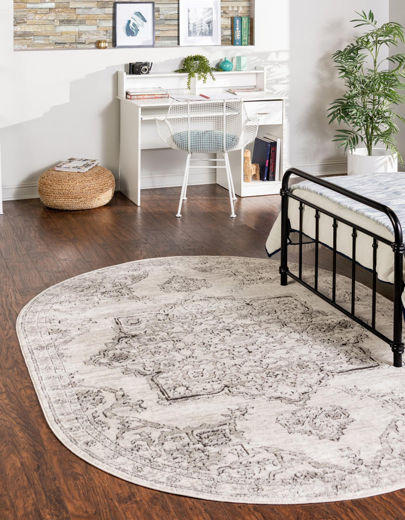 Mykonos Manor Collection Area Rug - Tinos (Ivory) Oval Ivory lifestyle 21
