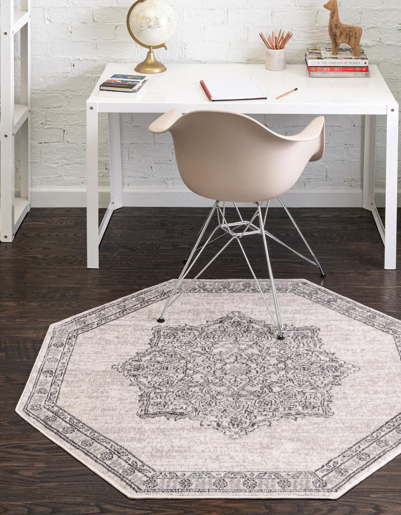 Mykonos Manor Collection Area Rug - Tinos (Ivory) Octagon Ivory lifestyle 22