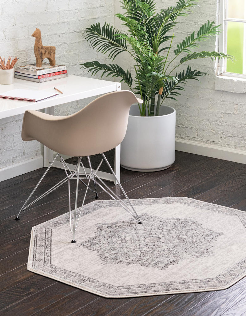 Mykonos Manor Collection Area Rug - Tinos (Ivory) Octagon Ivory lifestyle 27
