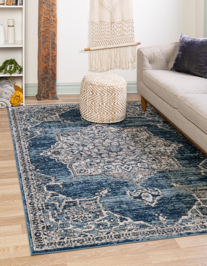 Mykonos Manor Collection Area Rug - Tinos (Blue) Rectangle Blue lifestyle 2