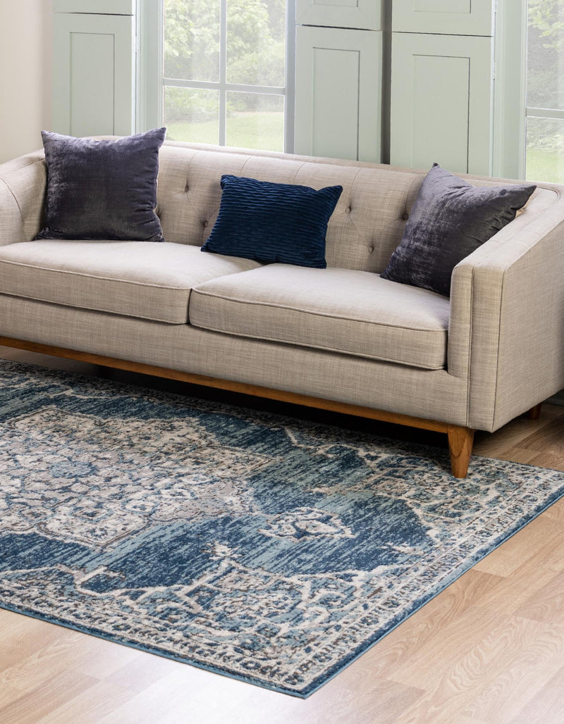Mykonos Manor Collection Area Rug - Tinos (Blue) Rectangle Blue lifestyle 3