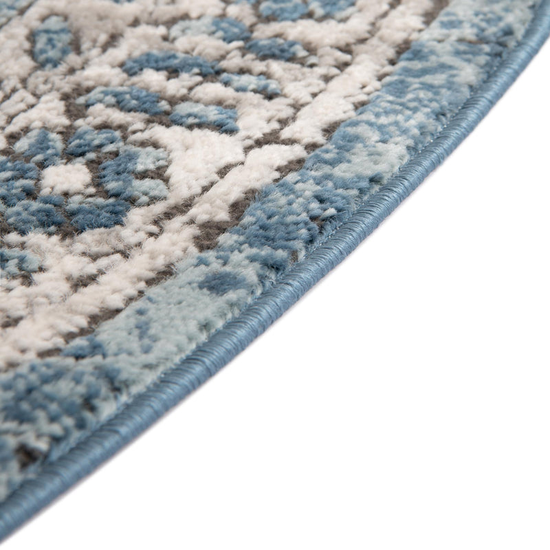 Mykonos Manor Collection Area Rug - Tinos (Blue) Round Blue lifestyle 34