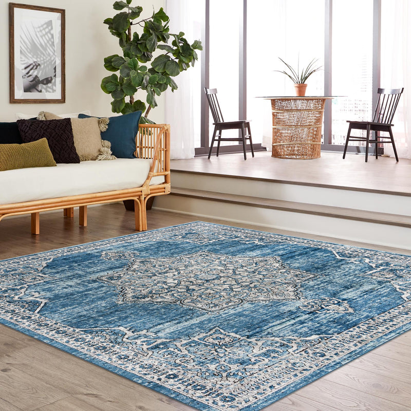 Mykonos Manor Collection Area Rug - Tinos (Blue) Square Blue lifestyle 50