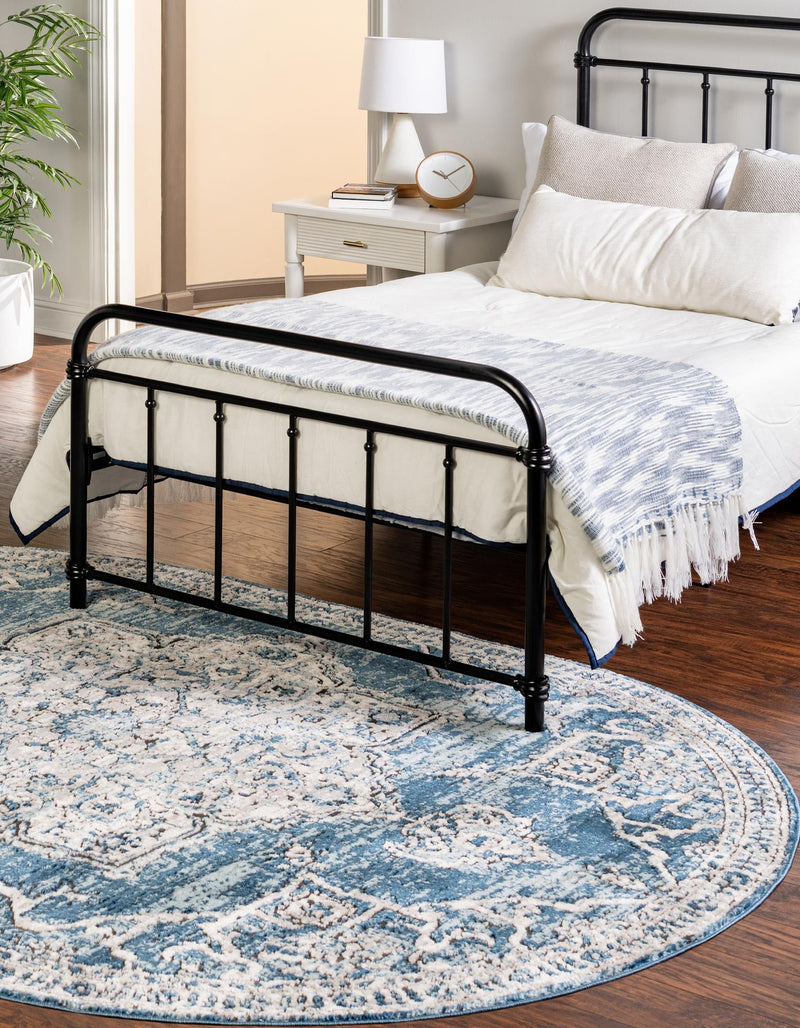 Mykonos Manor Collection Area Rug - Tinos (Blue) Oval Blue lifestyle 21