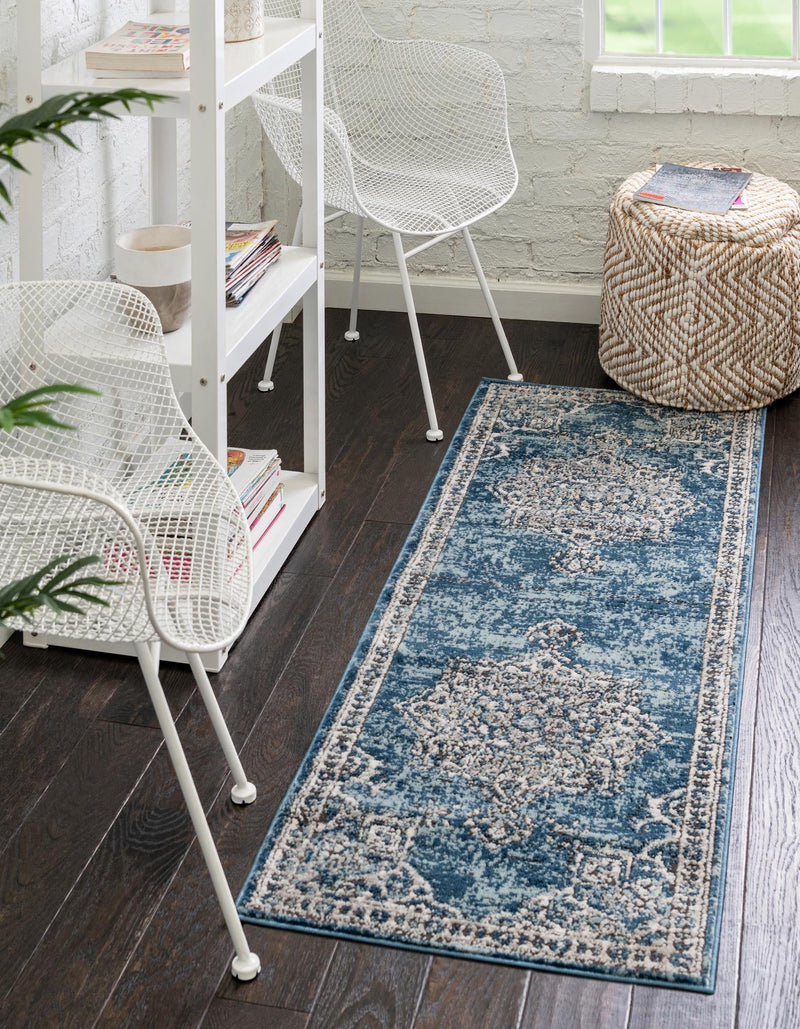 Mykonos Manor Collection Area Rug - Tinos (Blue) Runner Blue lifestyle 18