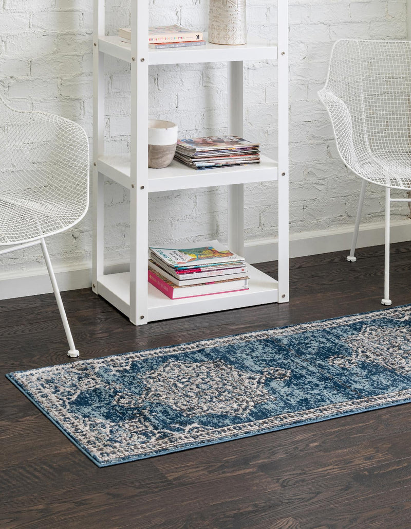 Mykonos Manor Collection Area Rug - Tinos (Blue) Runner Blue lifestyle 23