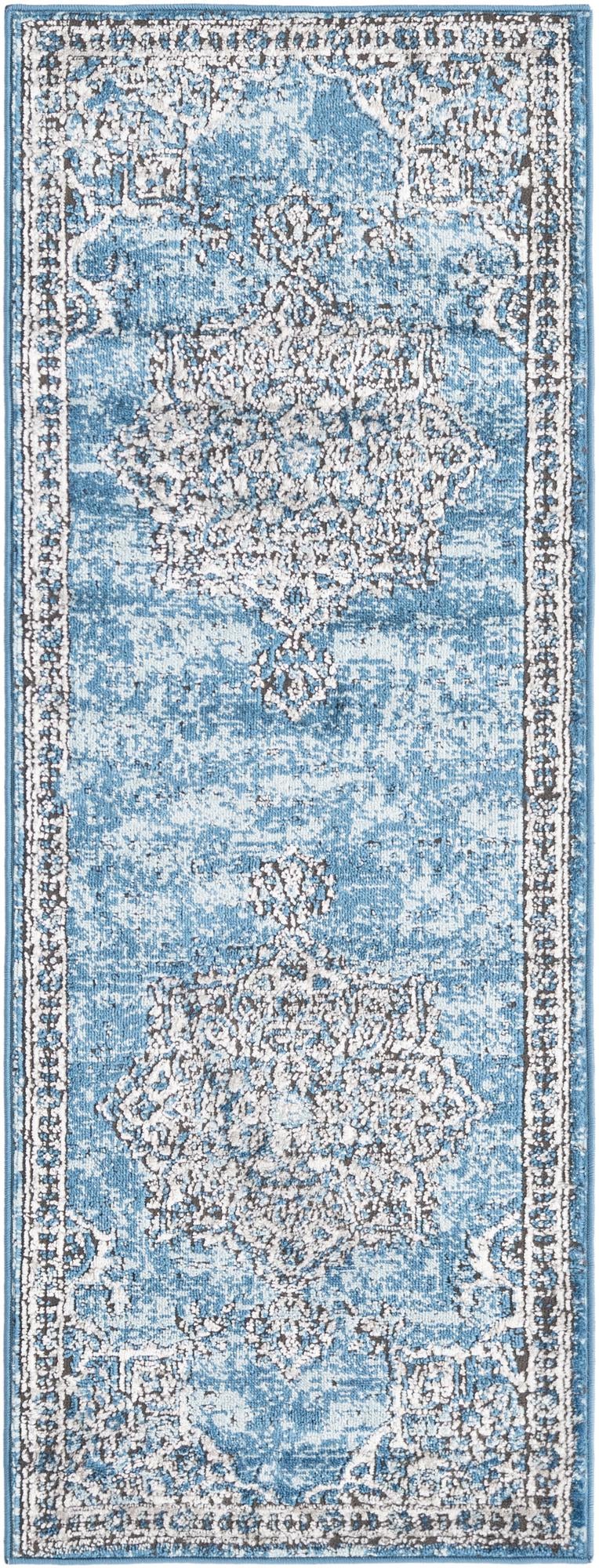 Mykonos Manor Collection Area Rug - Tinos (Blue) Runner Blue lifestyle 13