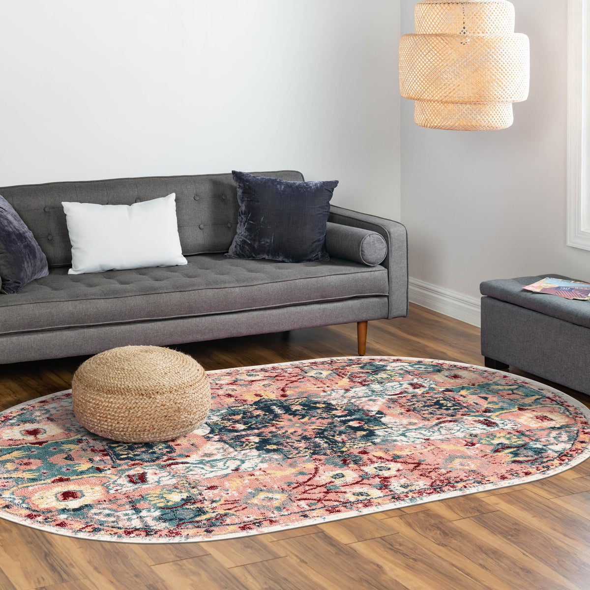 Savannah Elegance Collection Area Rug - Azalea Oval Pink lifestyle 154