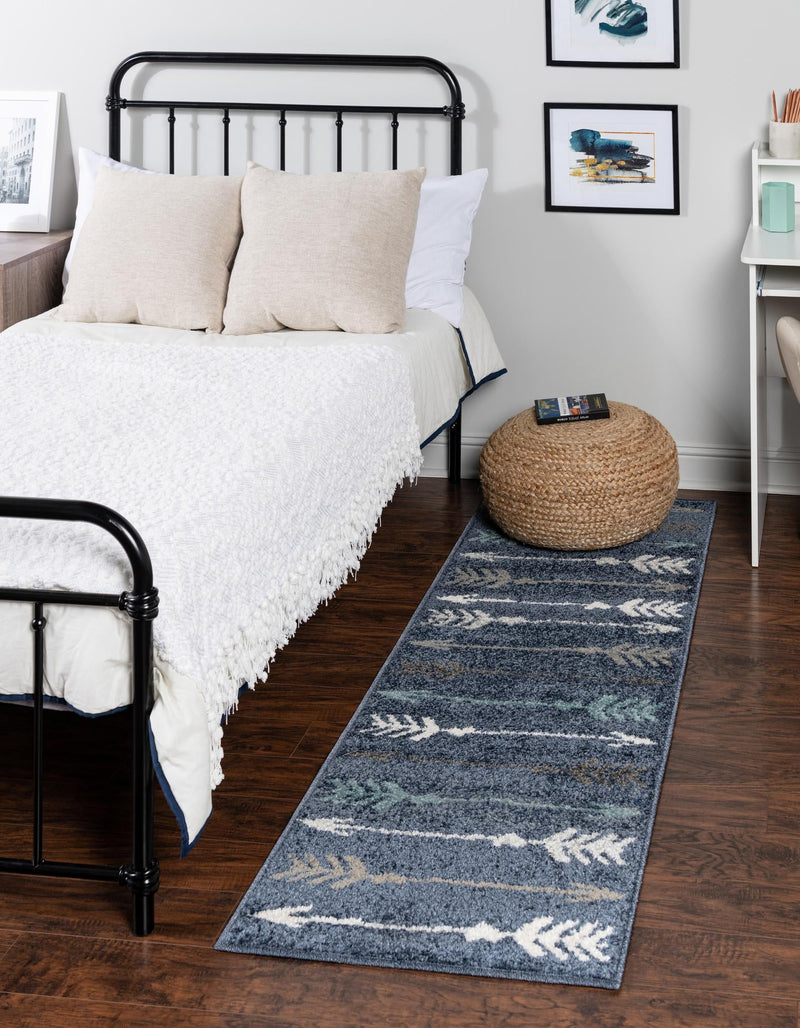 Autumn Meadow Collection Area Rug - Junipervale Runner Navy Blue lifestyle 46