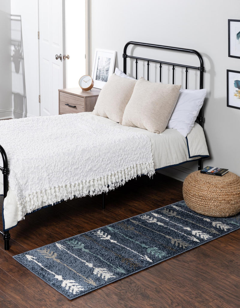 Autumn Meadow Collection Area Rug - Junipervale Runner Navy Blue lifestyle 54