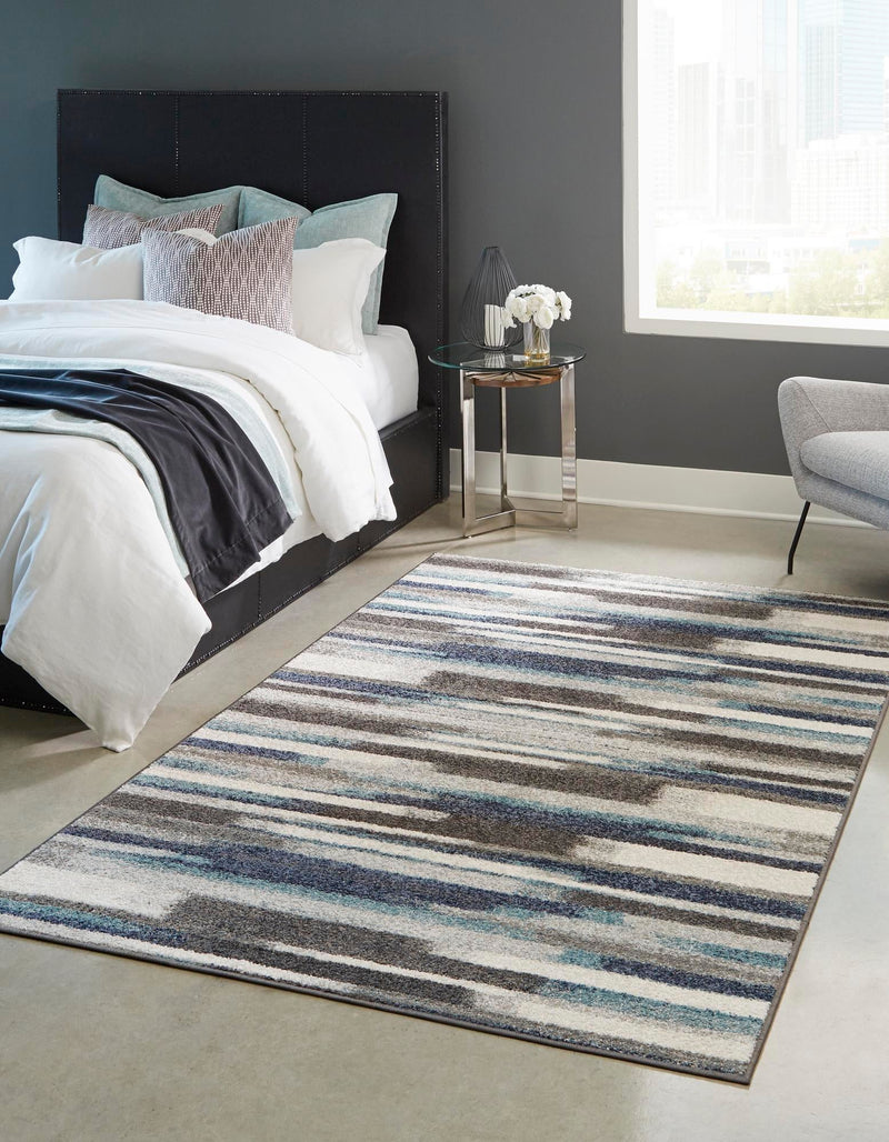 Autumn Meadow Collection Area Rug - Duskridge Rectangle Blue Gray lifestyle 6