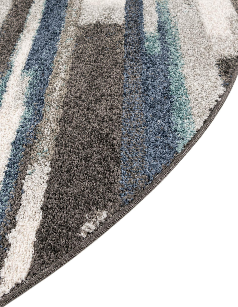 Autumn Meadow Collection Area Rug - Duskridge Round Blue Gray lifestyle 58