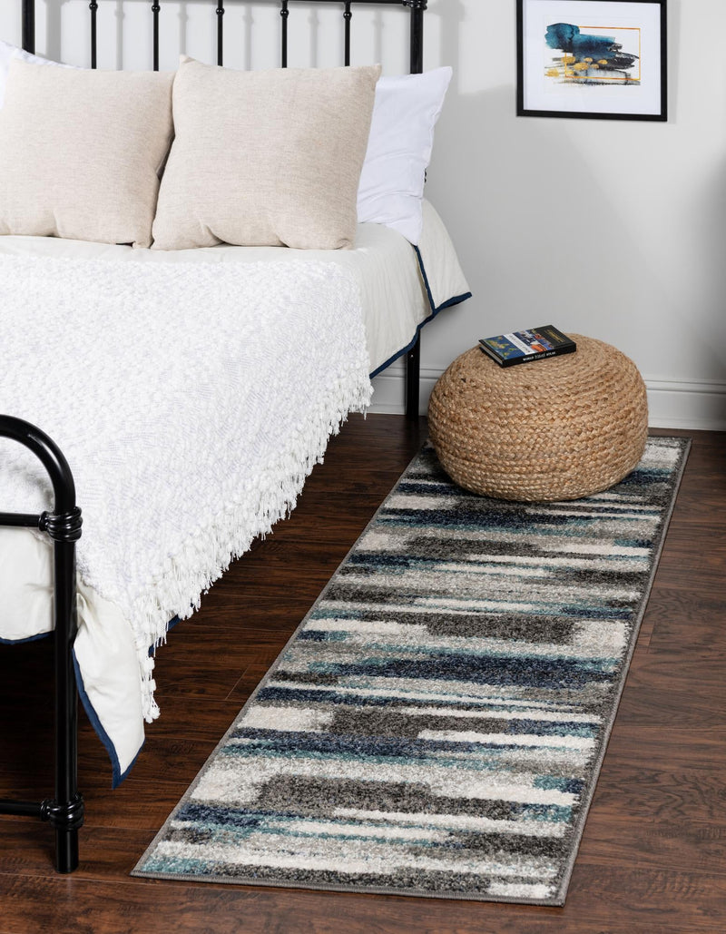 Autumn Meadow Collection Area Rug - Duskridge Runner Blue Gray lifestyle 28