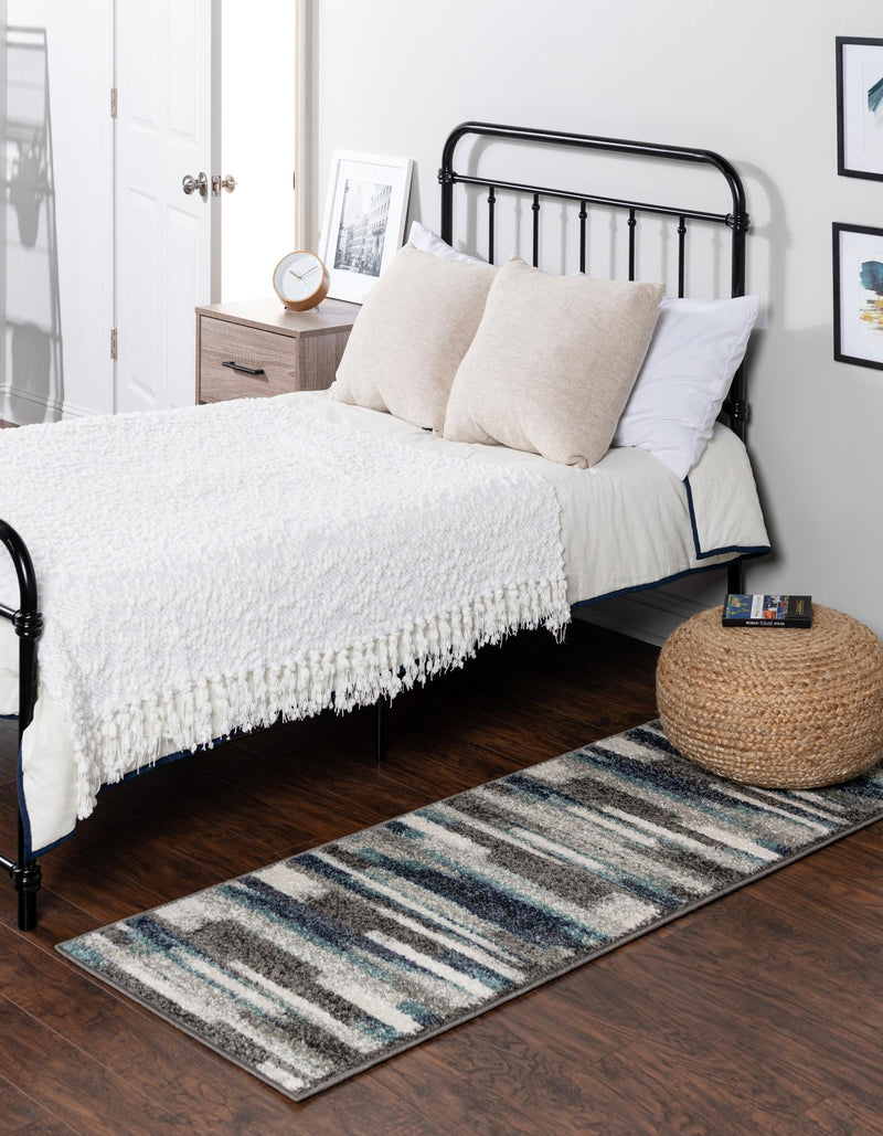 Autumn Meadow Collection Area Rug - Duskridge Runner Blue Gray lifestyle 32