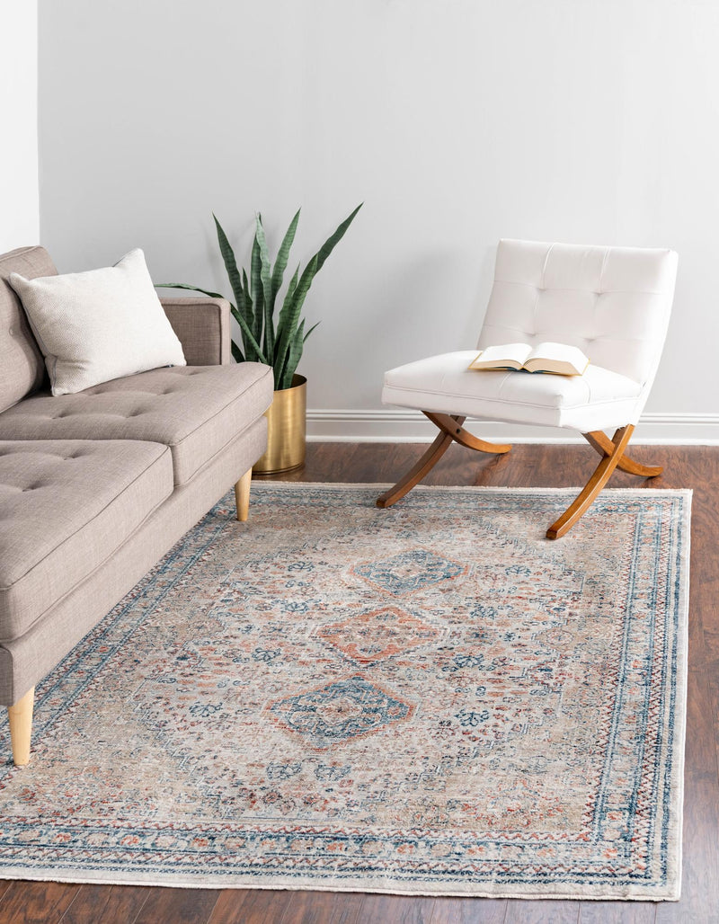 Coastal Haven Collection Area Rug - Harborview Rectangle Multi lifestyle 4