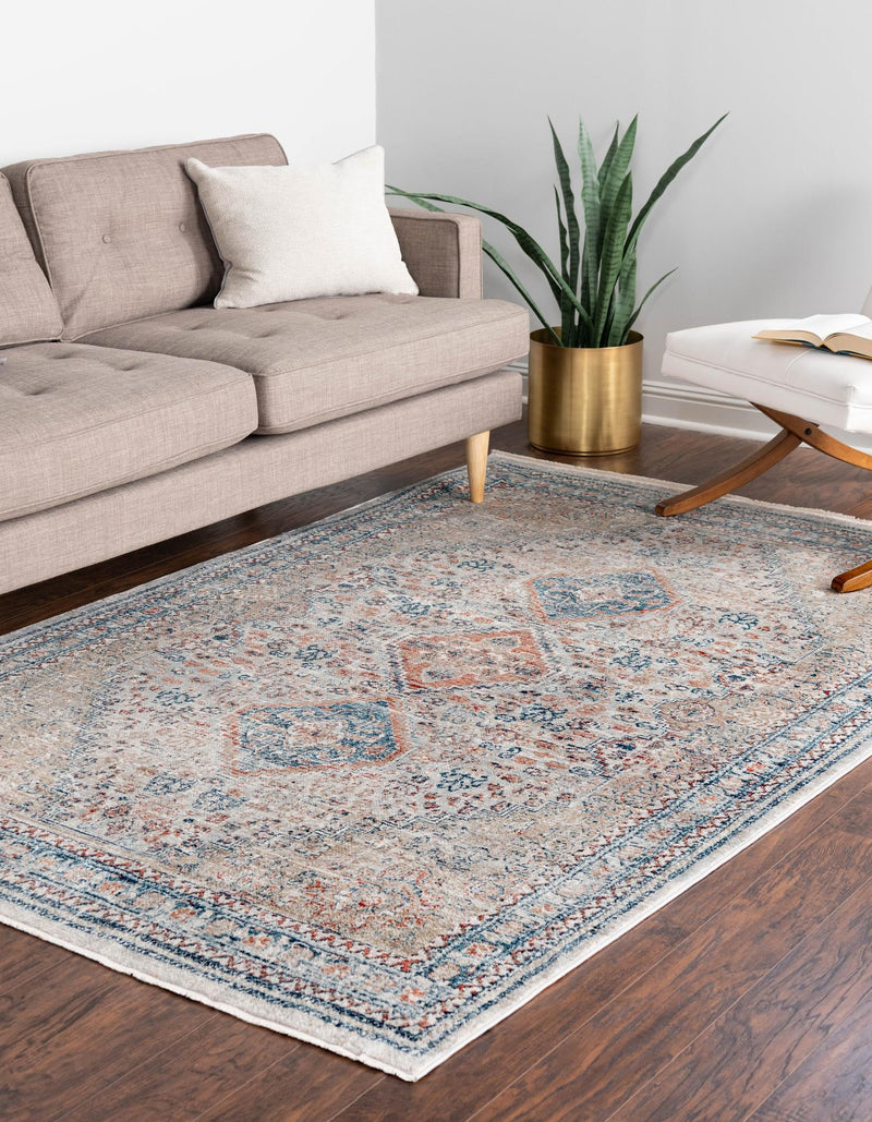 Coastal Haven Collection Area Rug - Harborview Rectangle Multi lifestyle 7