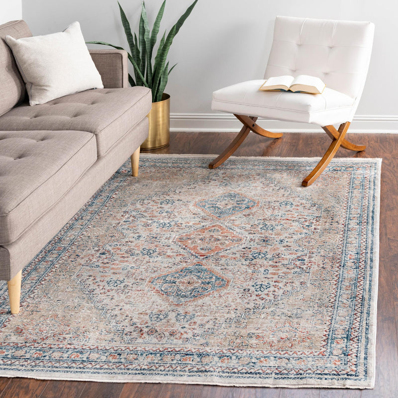 Coastal Haven Collection Area Rug - Harborview Rectangle Multi lifestyle 40