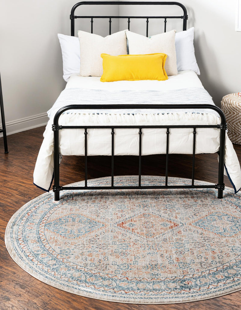 Coastal Haven Collection Area Rug - Harborview Round Multi lifestyle 55