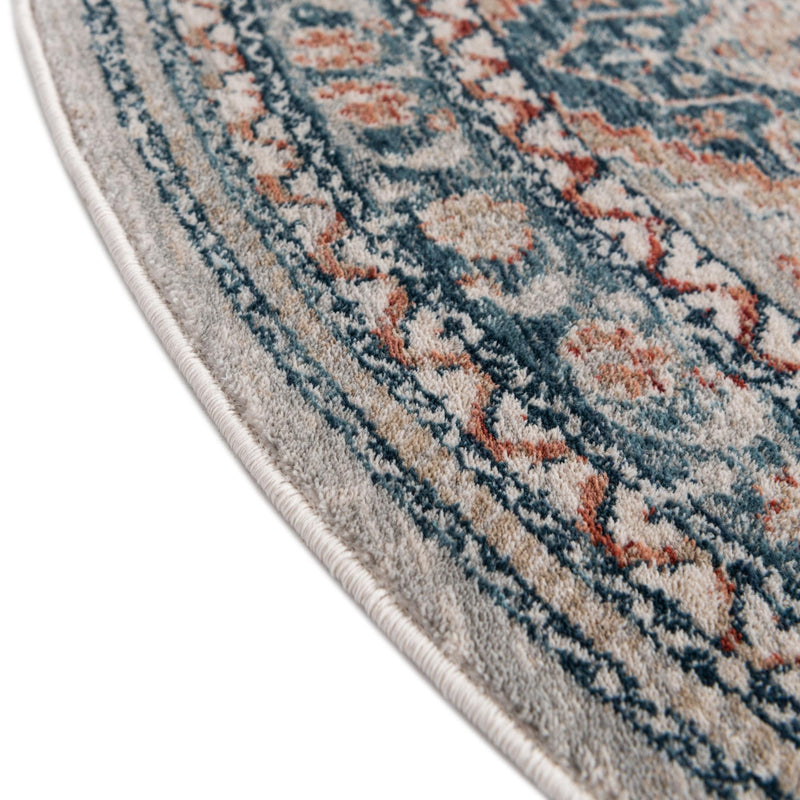 Coastal Haven Collection Area Rug - Harborview Round Multi lifestyle 100