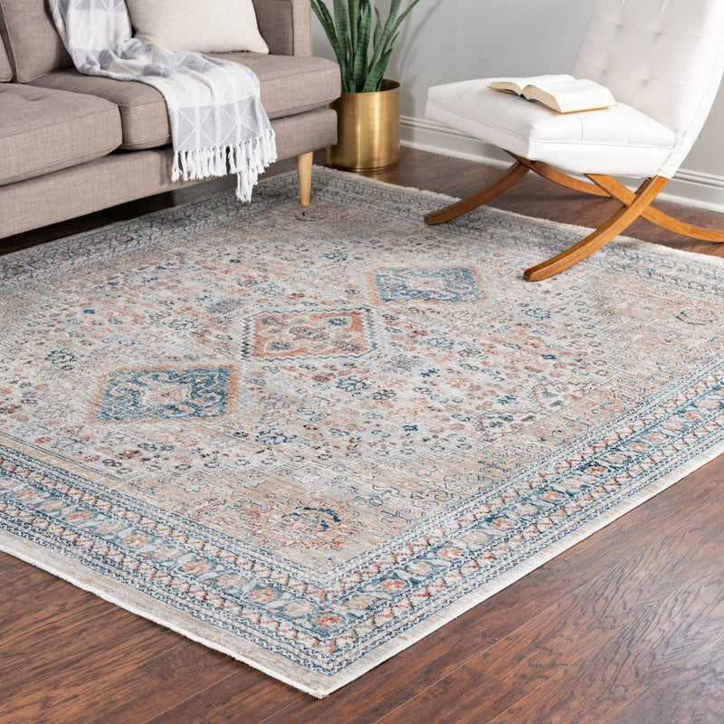 Coastal Haven Collection Area Rug - Harborview Square Multi lifestyle 103