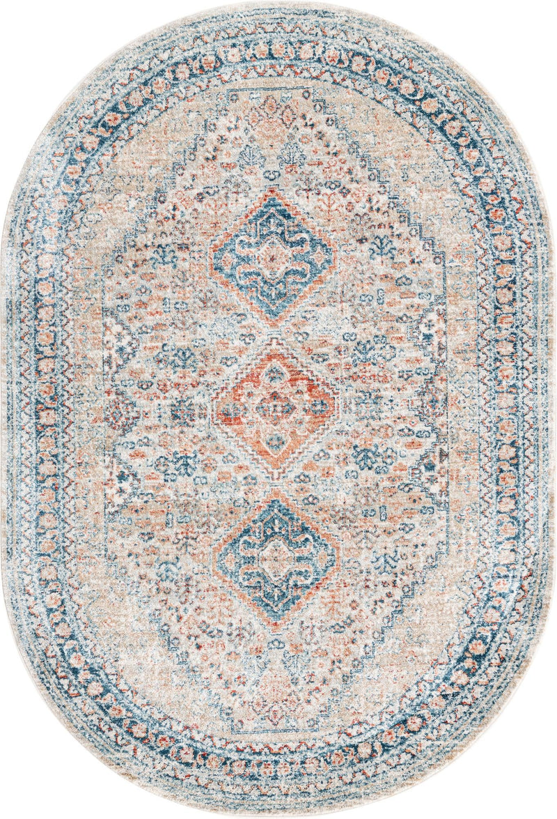 Coastal Haven Collection Area Rug - Harborview Oval Multi lifestyle 48
