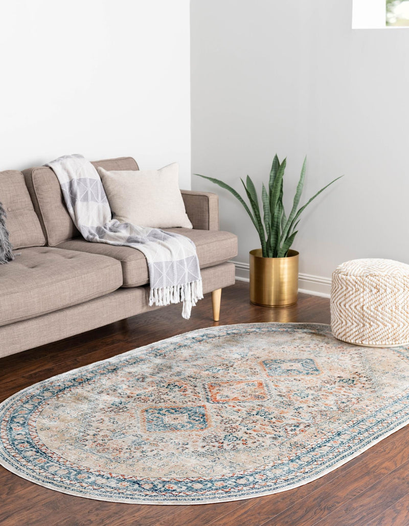 Coastal Haven Collection Area Rug - Harborview Oval Multi lifestyle 68