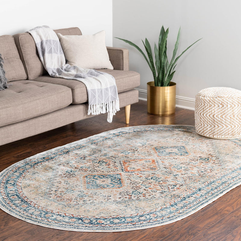 Coastal Haven Collection Area Rug - Harborview Oval Multi lifestyle 104