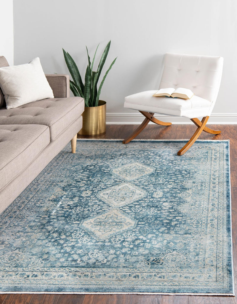 Coastal Haven Collection Area Rug - Harborview Rectangle Navy Blue lifestyle 5