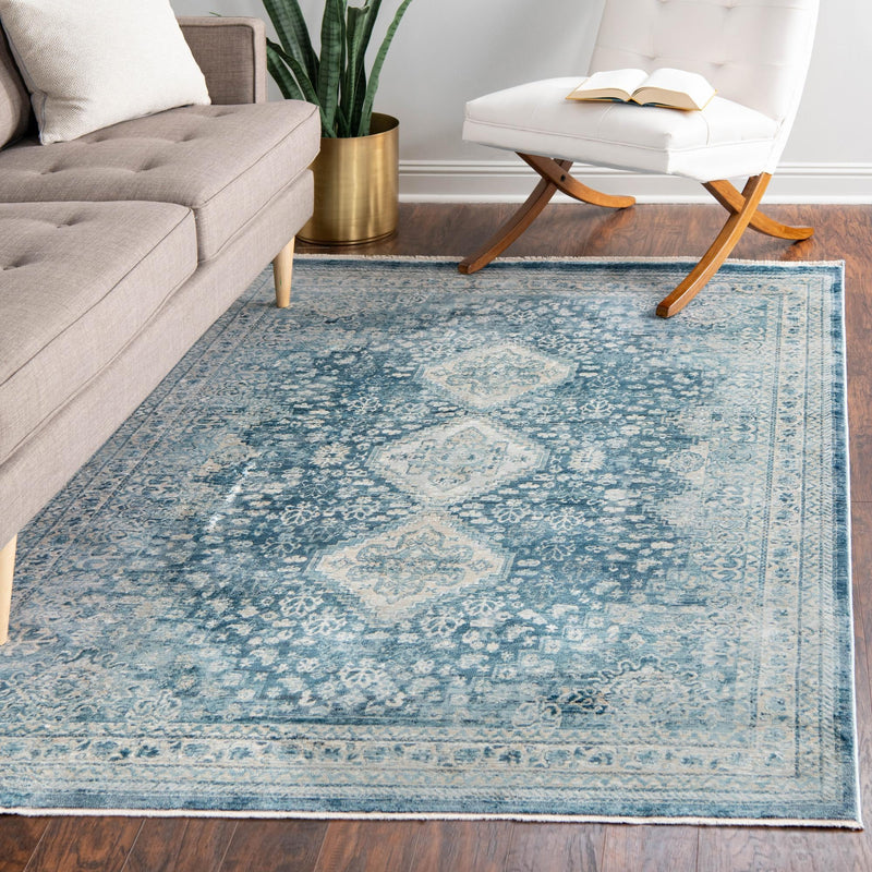 Coastal Haven Collection Area Rug - Harborview Rectangle Navy Blue lifestyle 41