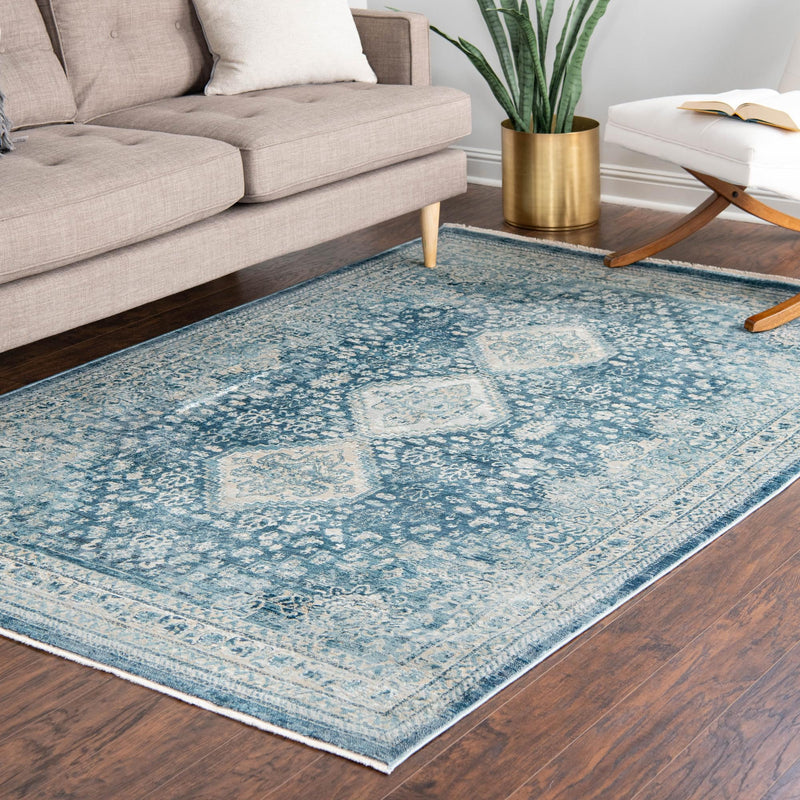 Coastal Haven Collection Area Rug - Harborview Rectangle Navy Blue lifestyle 44