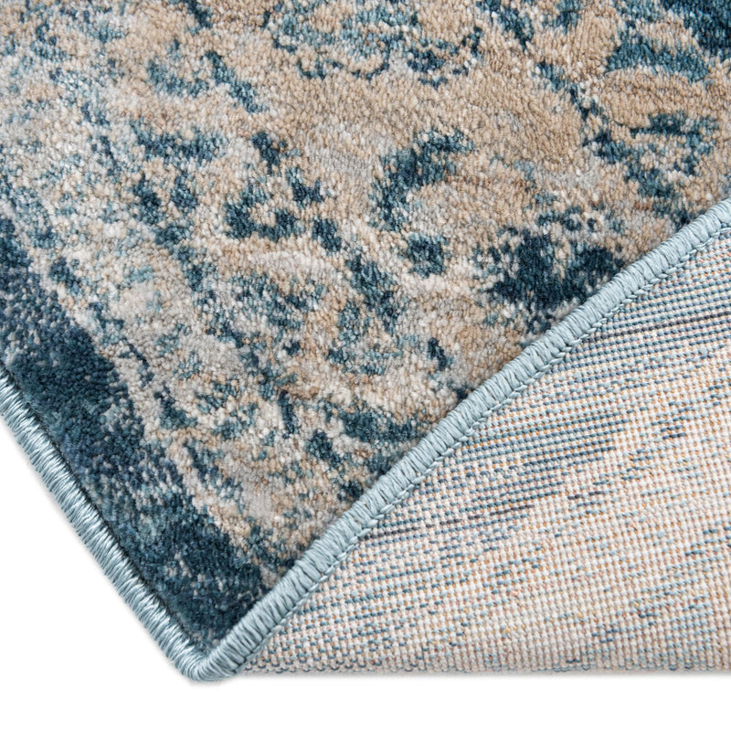Coastal Haven Collection Area Rug - Harborview Round Navy Blue lifestyle 93