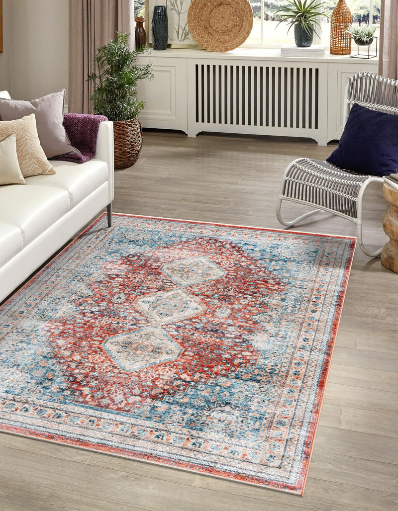 Coastal Haven Collection Area Rug - Harborview Rectangle Red lifestyle 6