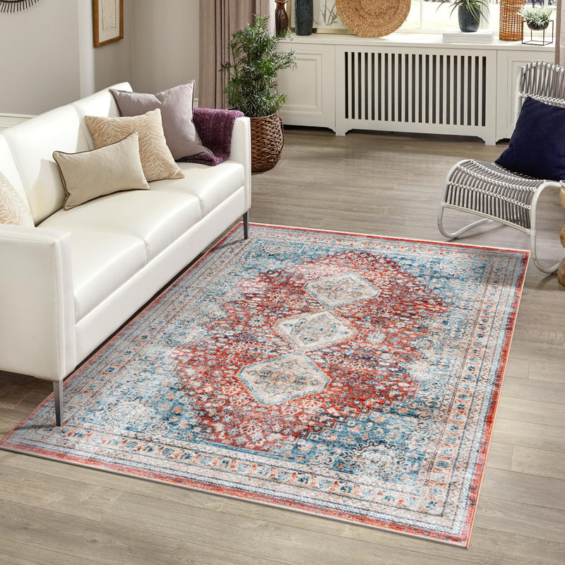 Coastal Haven Collection Area Rug - Harborview Rectangle Red lifestyle 42